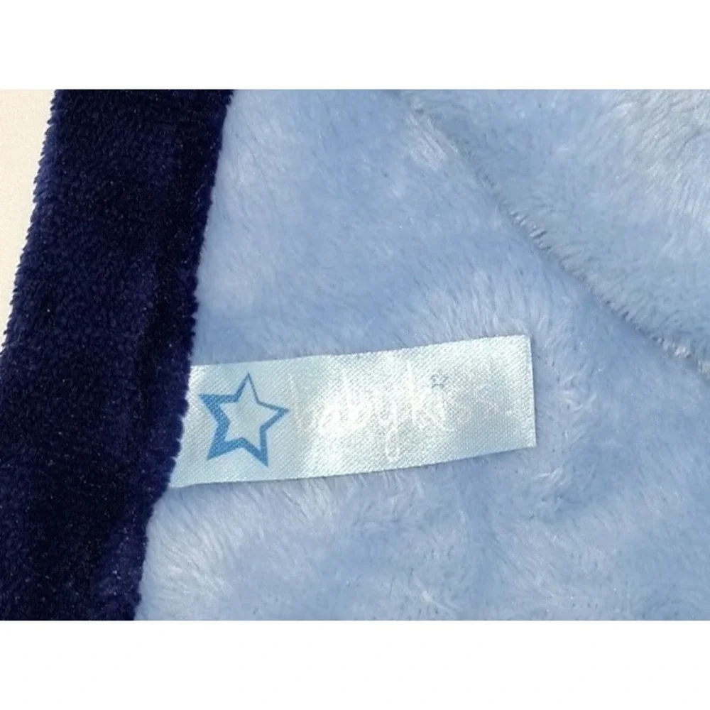 Baby Kiss Blue Just Like Daddy Elephant Blanket Soft Fleece Plush Dad & Me